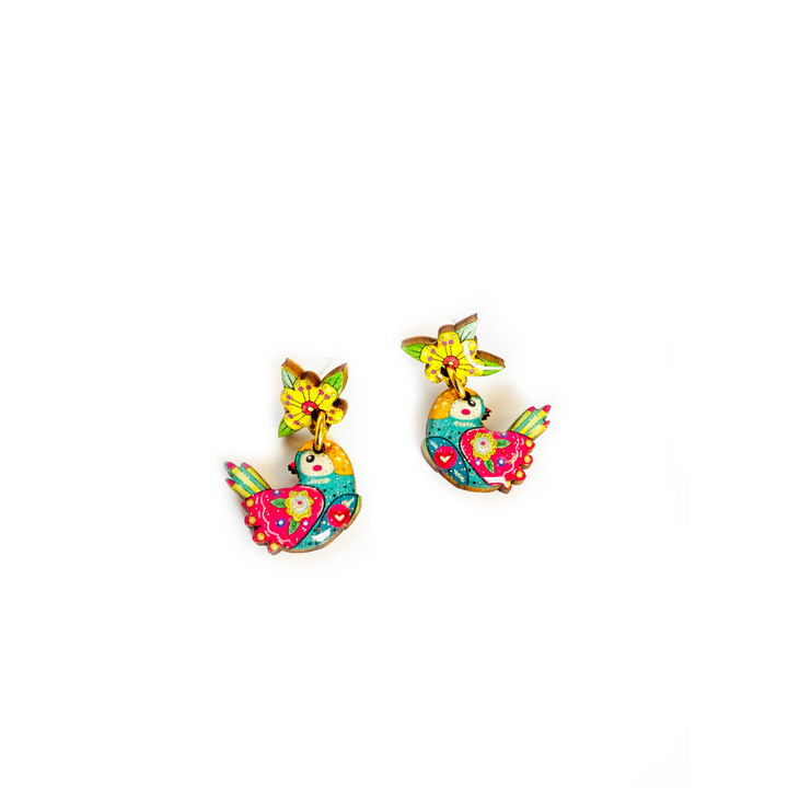 Summer Abstract Bird Earrings by Rosie Rose Parker