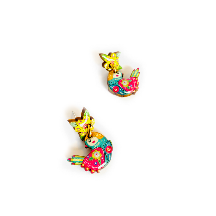 Summer Abstract Bird Earrings by Rosie Rose Parker