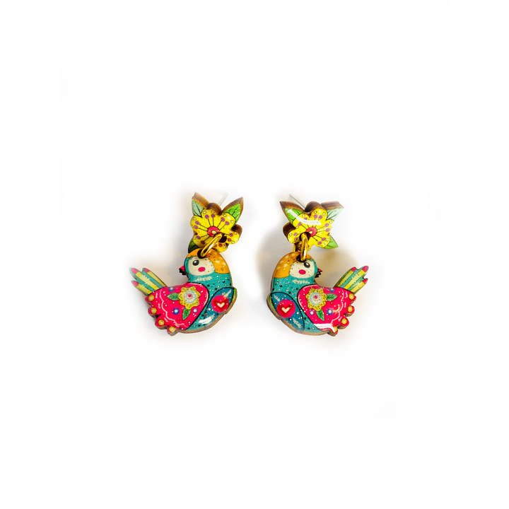 Summer Abstract Bird Earrings by Rosie Rose Parker