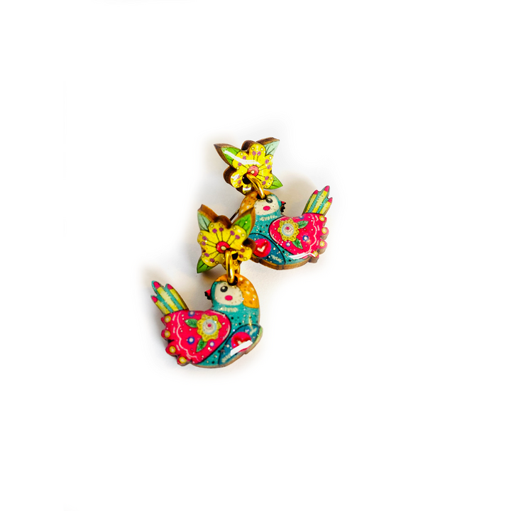 Summer Abstract Bird Earrings by Rosie Rose Parker