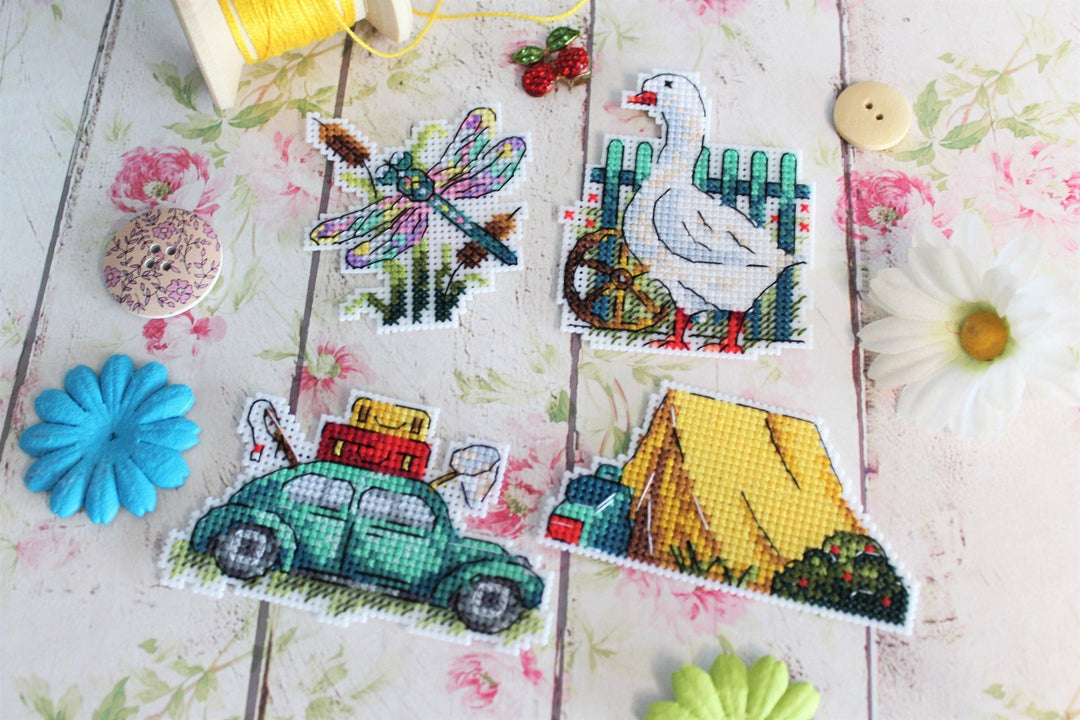Summer. Magnets SR-579  Plastic Canvas Counted Cross Stitch Kit