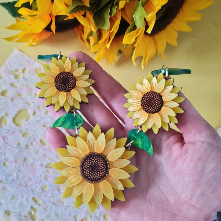 Sunflower Charm Necklace by Cherryloco Jewellery 1