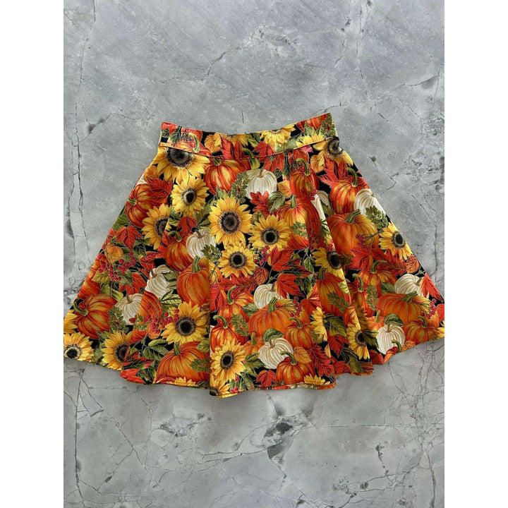 Sunflower & Pumpkin Skater Skirt