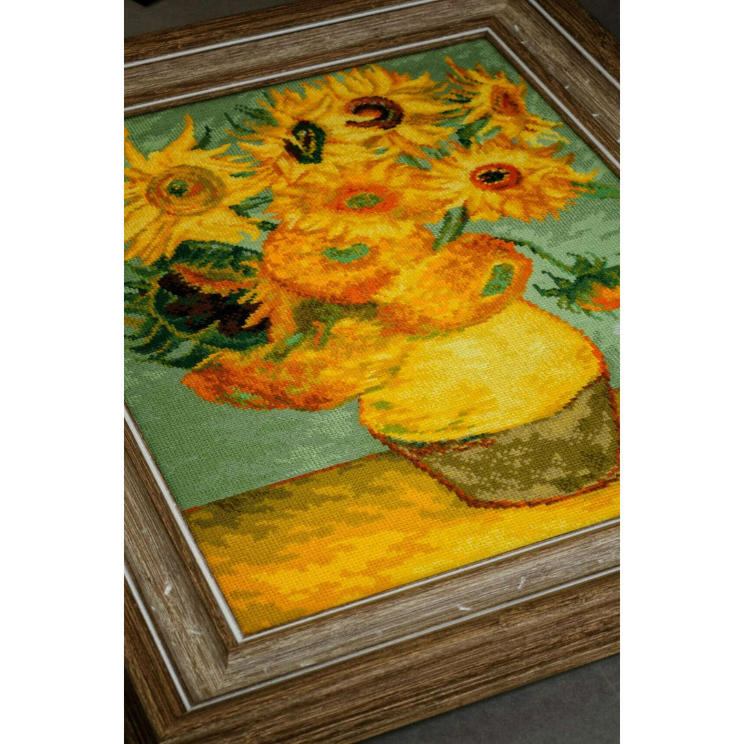 Sunflowers after V. Van Gogh's Painting R2032 Counted Cross Stitch Kit