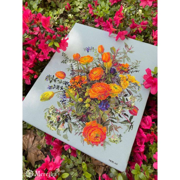 Sunlit Petals K-270 Counted Cross-Stitch Kit