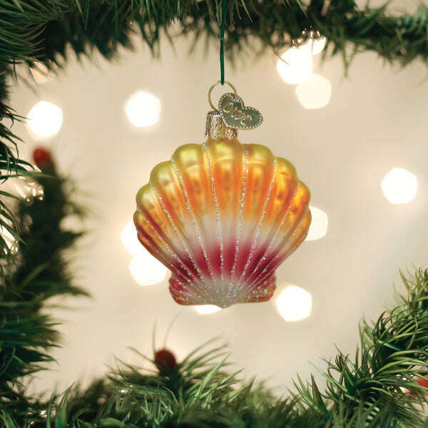 Old World Christmas Sunrise Shell Blown Glass Ornament