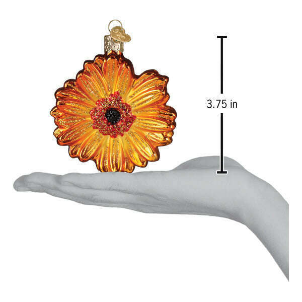 Old World Christmas Sunset Gerbera Daisy Blown Glass Ornament