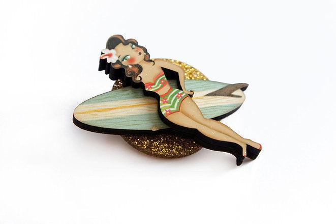 Surfer Girl Brooch by Laliblue - Quirks!