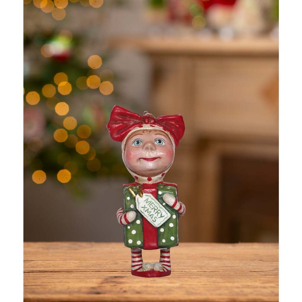 Surprise Package Girl Ornament by Bethany Lowe Designs