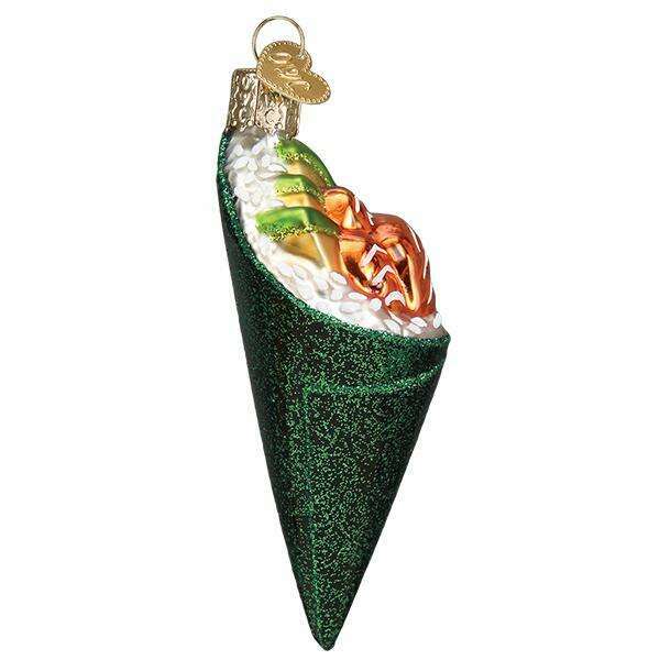 Old World Christmas Sushi Hand Roll Blown Glass Ornament