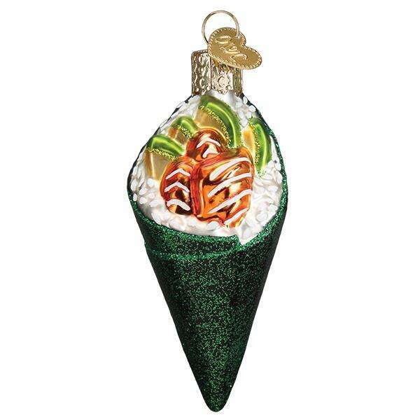Old World Christmas Sushi Hand Roll Blown Glass Ornament