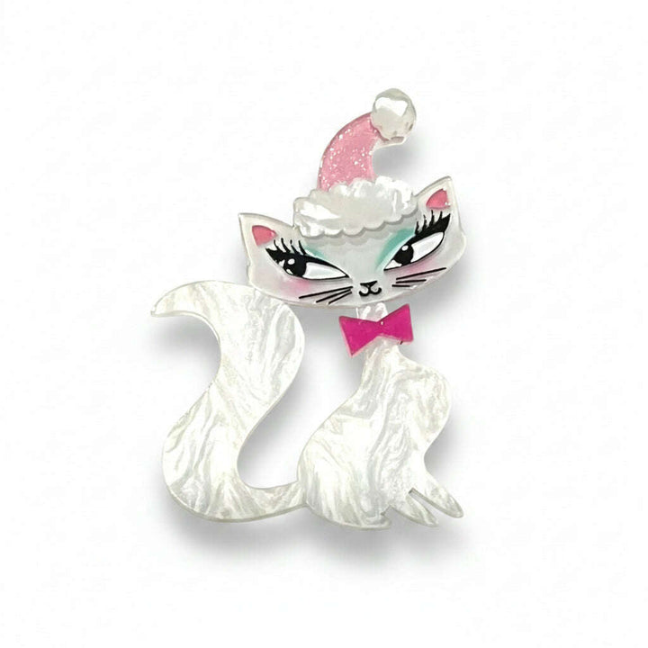Swanky Pinkmas Kitty Brooch by Miss Fluff x Lipstick & Chrome – view 2