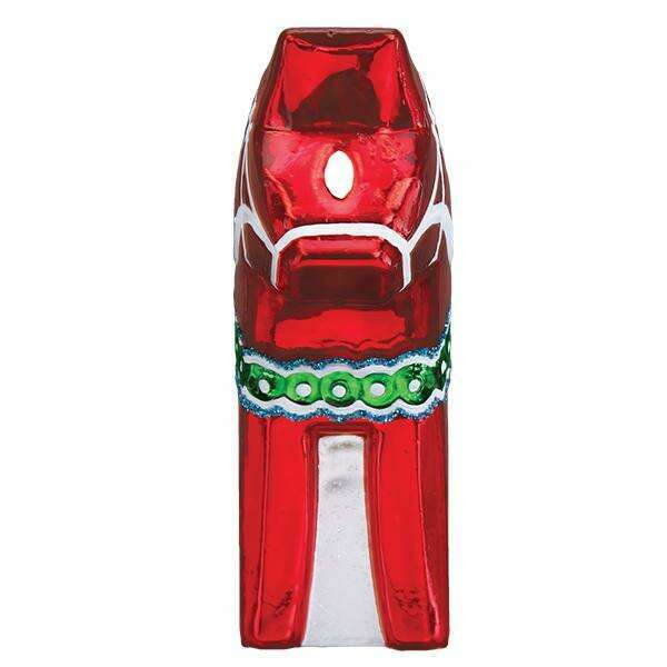 Old World Christmas Swedish Dala Horse Blown Glass Ornament
