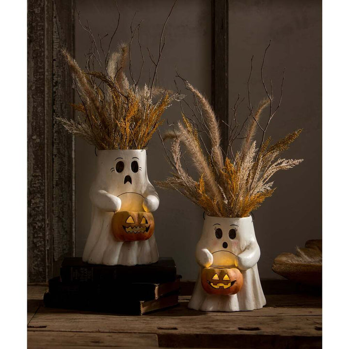 Sweet Boo With Pumpkin Bucket Paper Mache by Bethany Lowe Designs 5