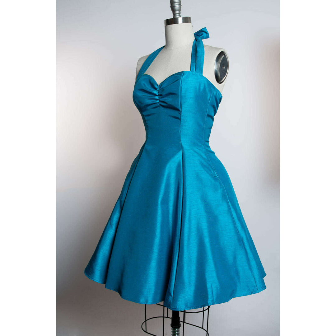 Sweetie Dress- Shantung, Peacock