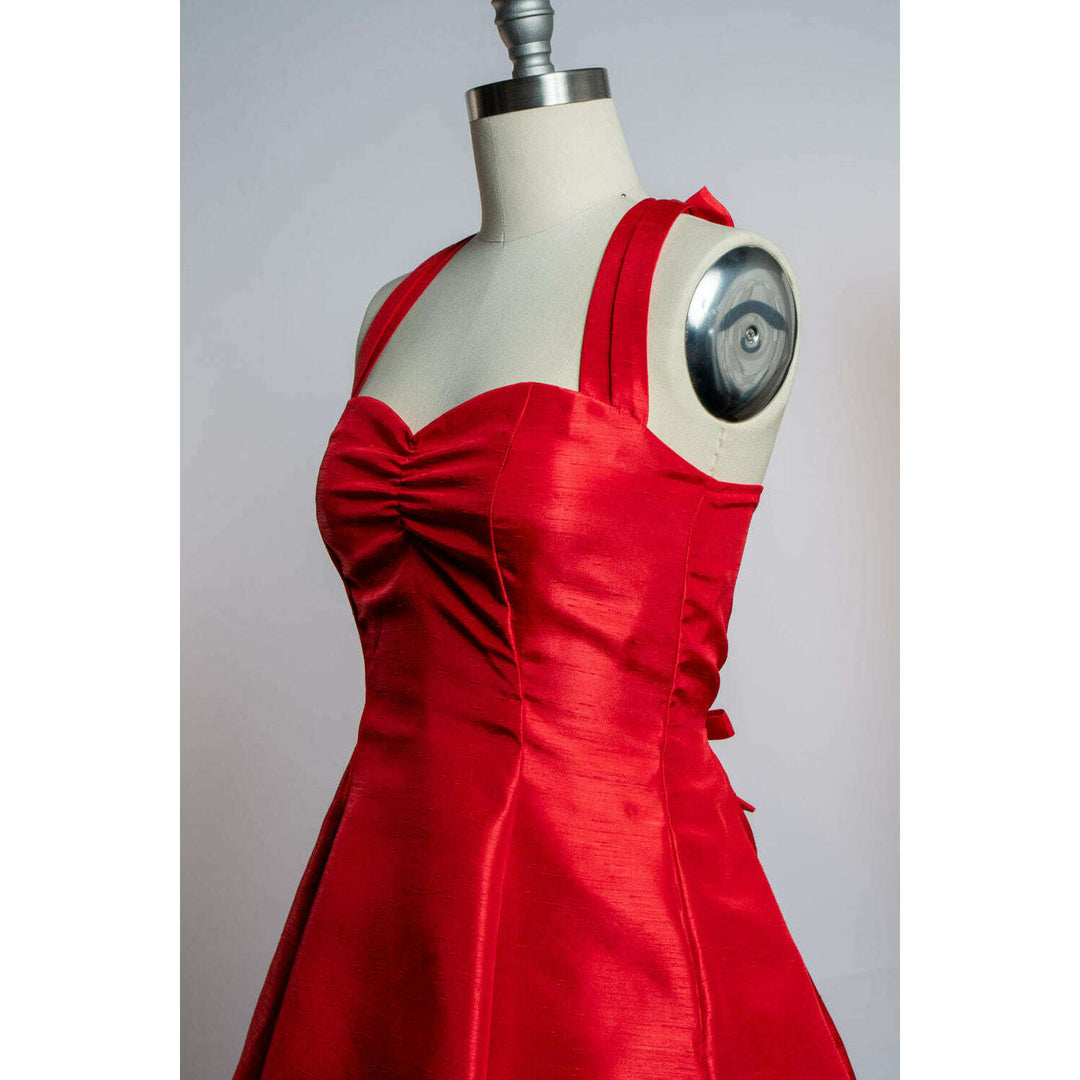 Sweetie Dress- Shantung, Red