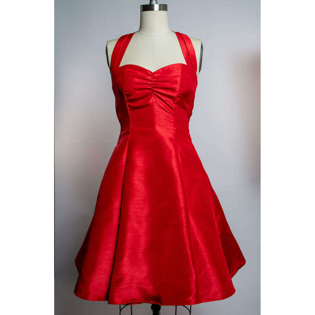 Sweetie Dress- Shantung, Red