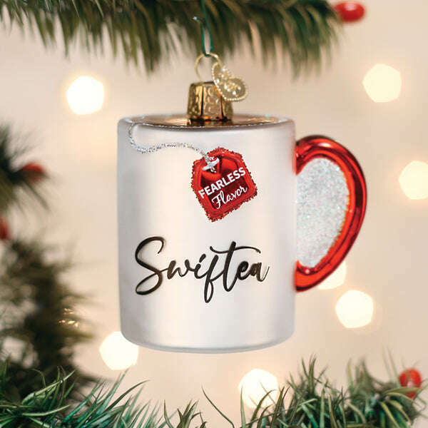 Old World Christmas Swiftea Mug Blown Glass Ornament