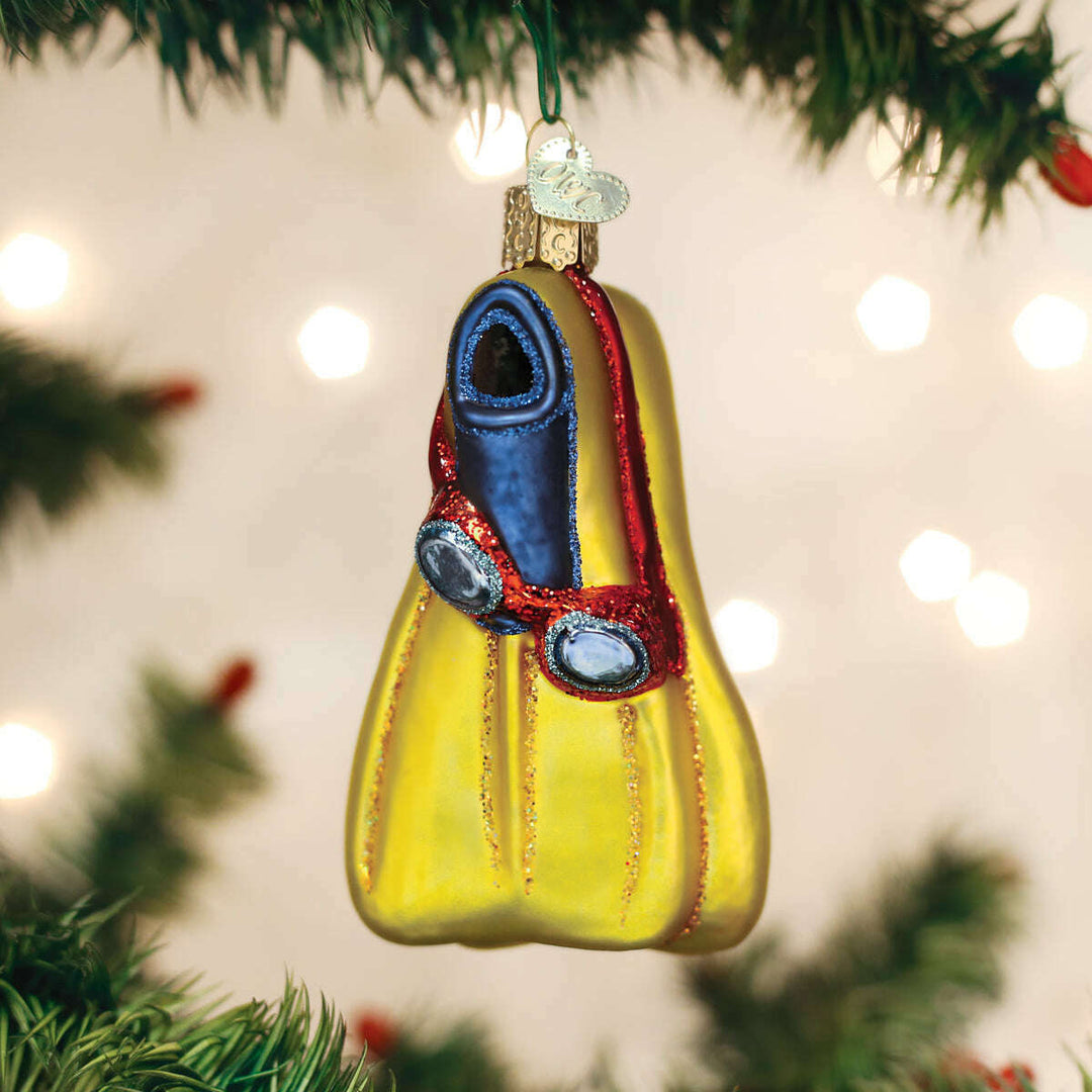 Old World Christmas Swim Flippers Blown Glass Ornament