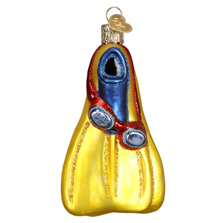 Old World Christmas Swim Flippers Blown Glass Ornament