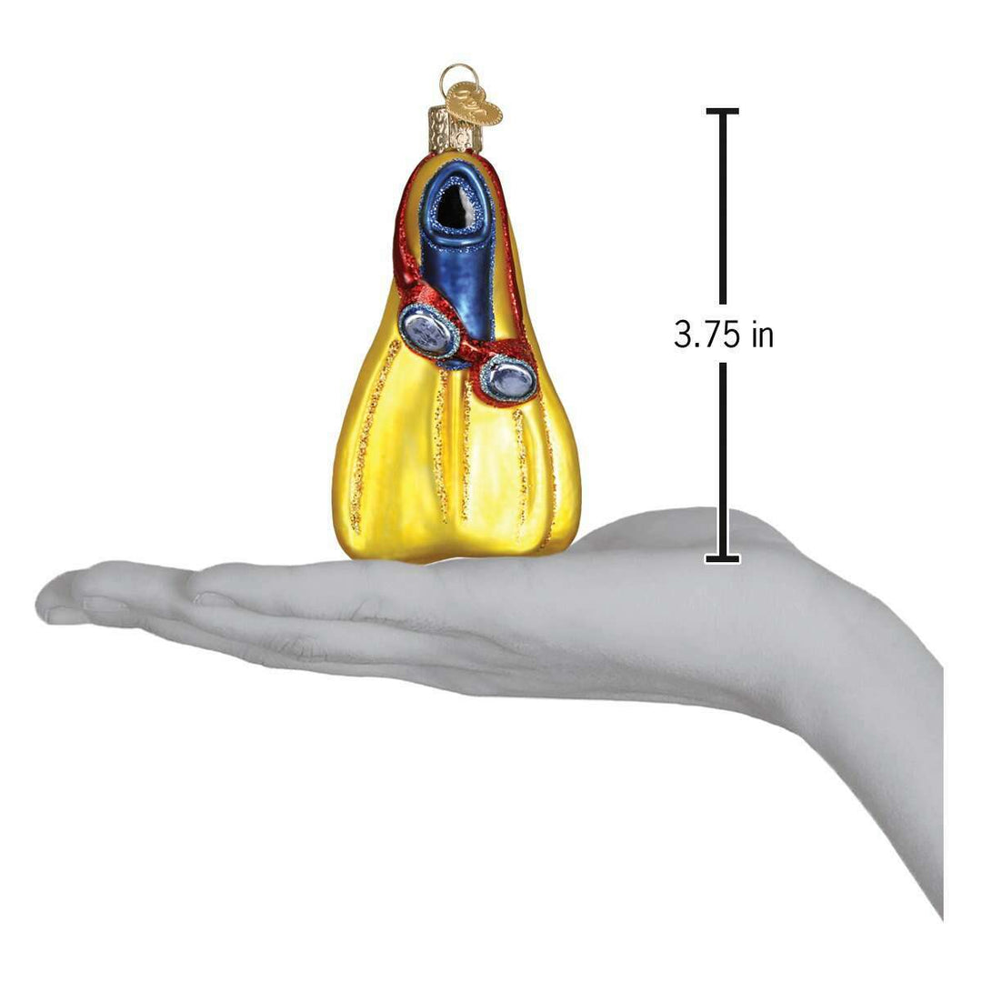 Old World Christmas Swim Flippers Blown Glass Ornament