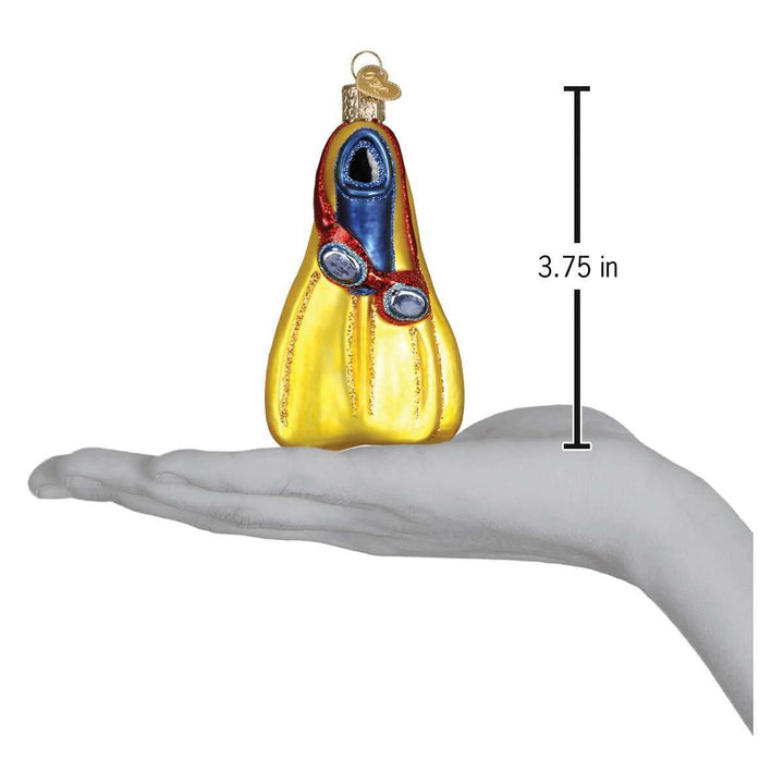 Old World Christmas Swim Flippers Blown Glass Ornament