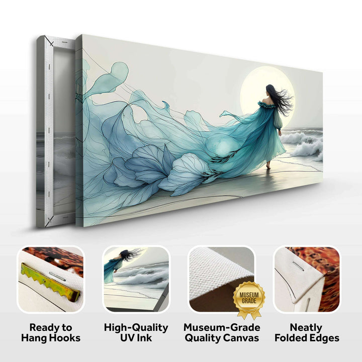Swirling Winds by the Ocean Abstract Wall Art