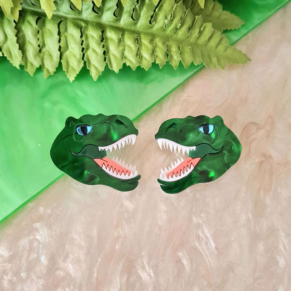 T Rex Dinosaur Brooch Set by Cherryloco Jewellery 5