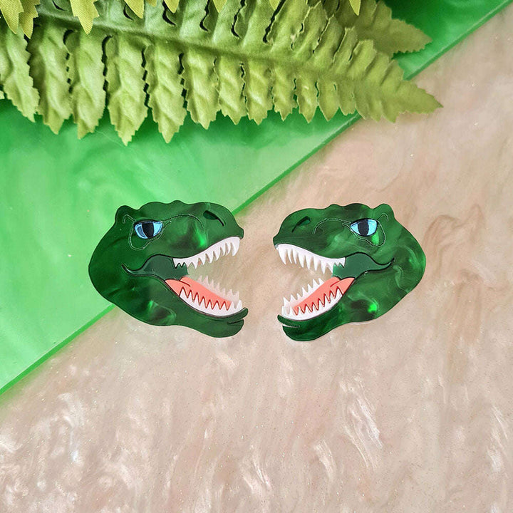 T Rex Dinosaur Brooch Set by Cherryloco Jewellery 5