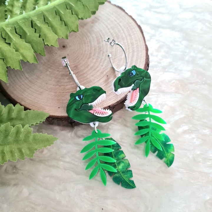 T Rex Dinosaur Charm Earrings by Cherryloco Jewellery 5
