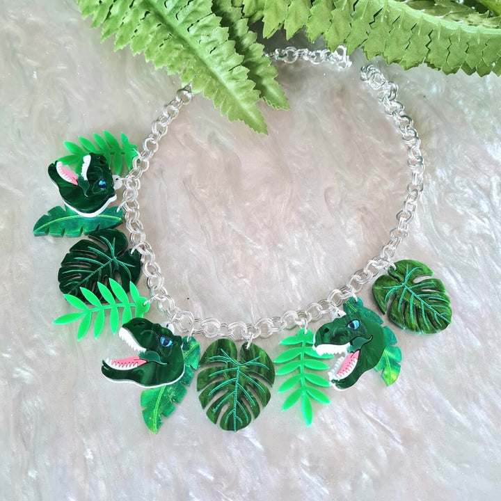 T Rex Dinosaur Charm Necklace by Cherryloco Jewellery 2