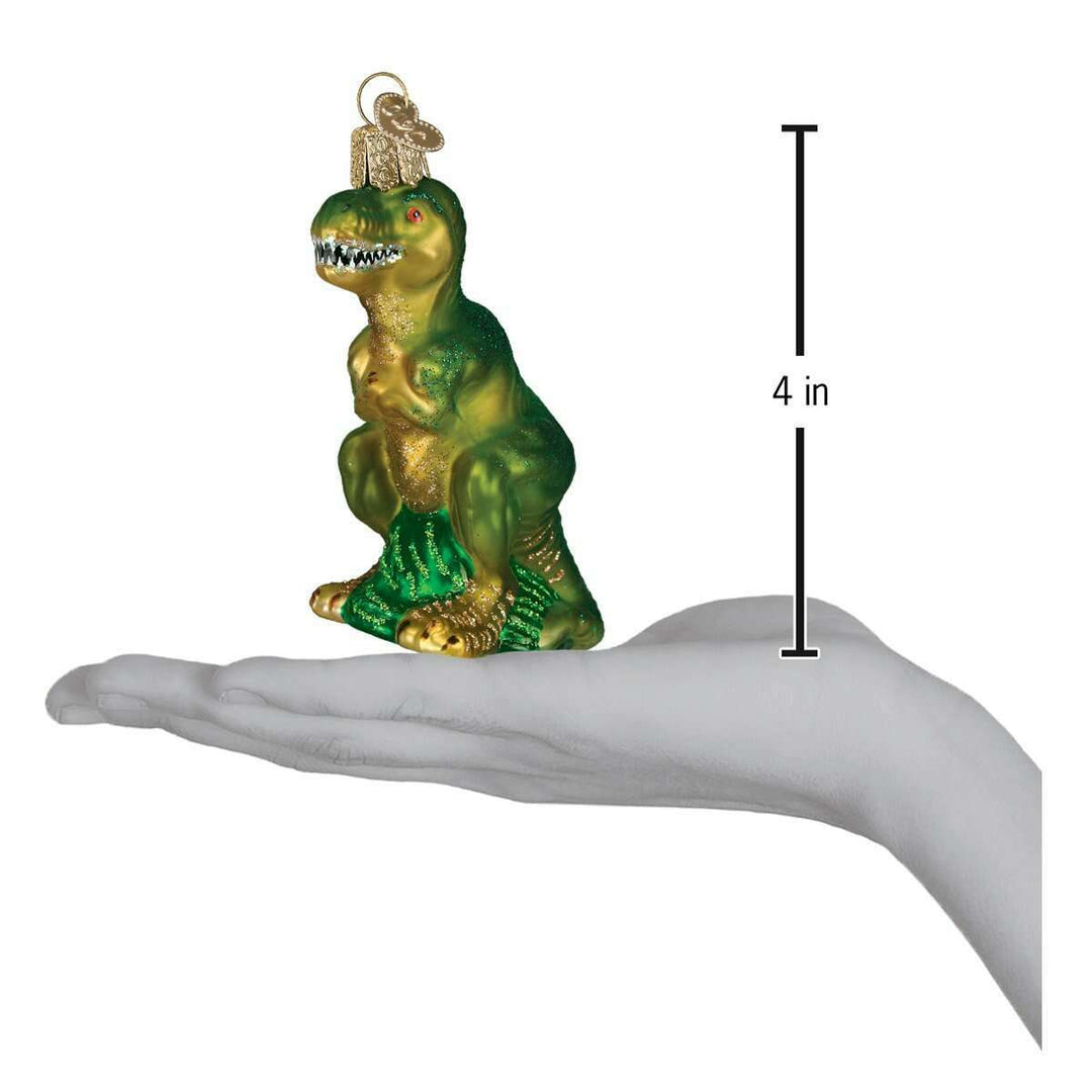 Old World Christmas T-Rex Blown Glass Ornament