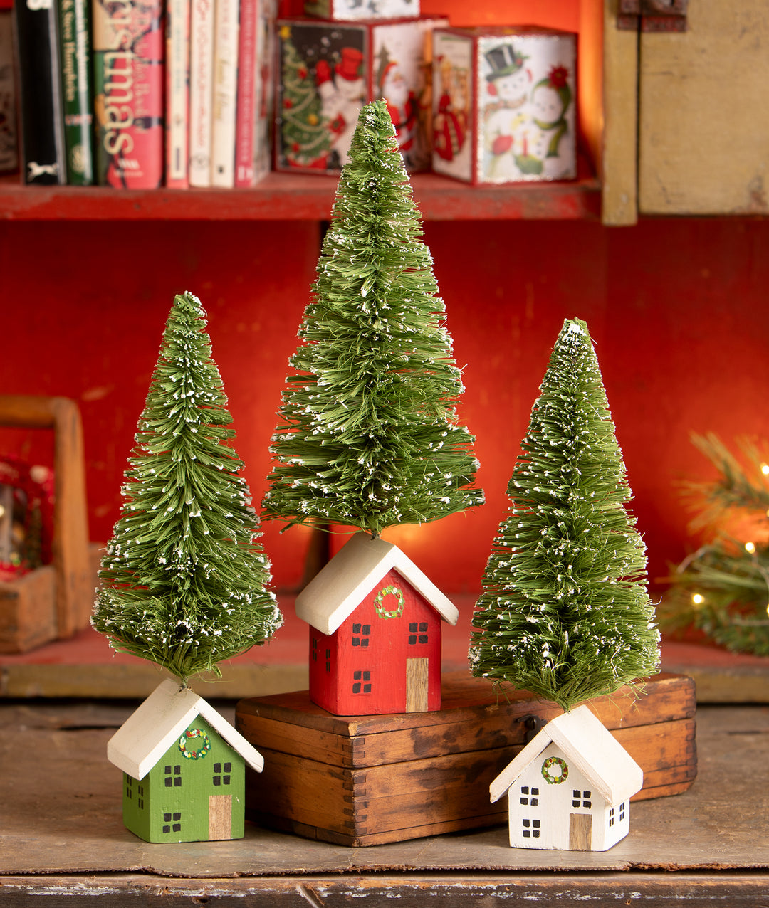 Red House Bottle Brush Tree by Bethany Lowe Designs, image 3