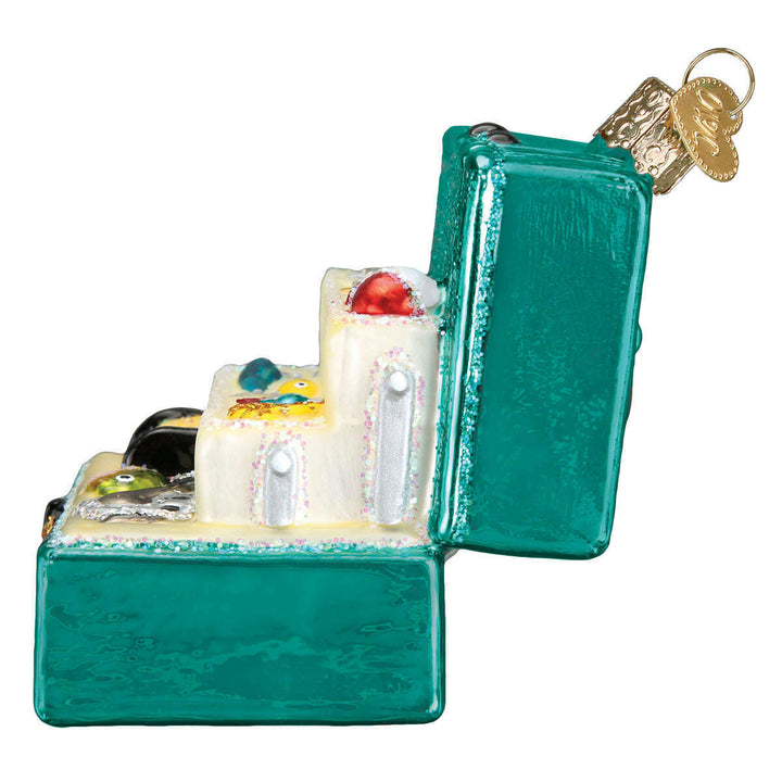 Old World Christmas Tackle Box Blown Glass Ornament