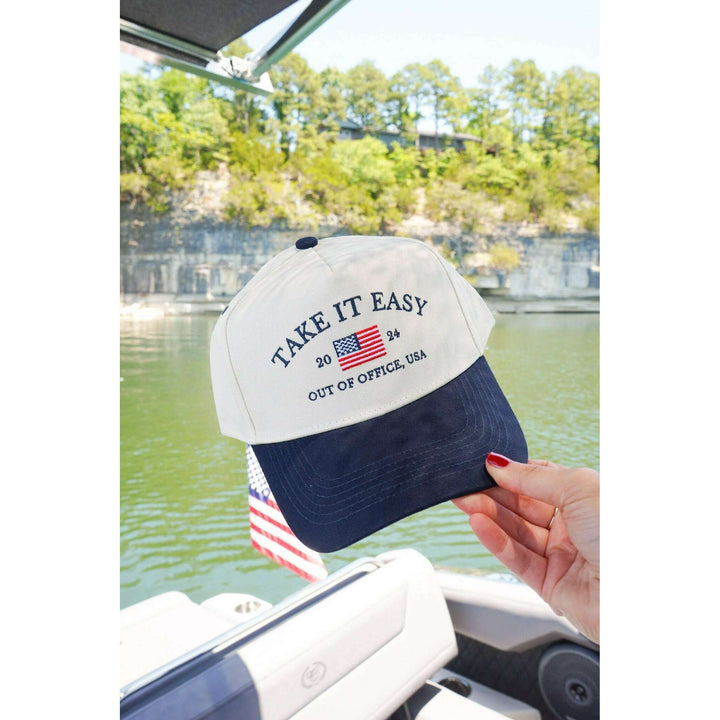 Take it Easy Navy Flag Vintage Trucker Hat
