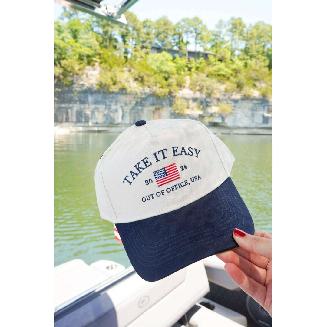 Take it Easy Navy Flag Vintage Trucker Hat