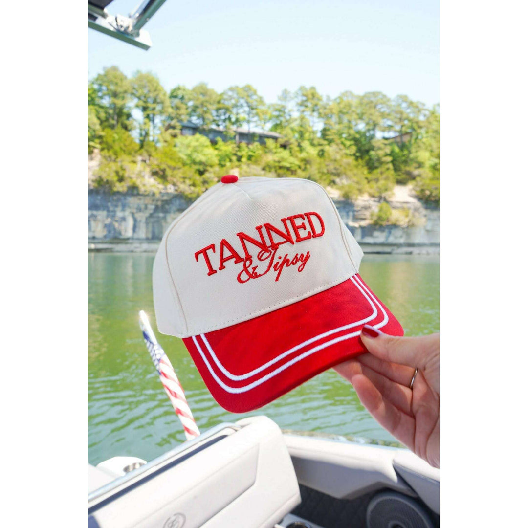 Tanned & Tipsy - Red Vintage Trucker Hat