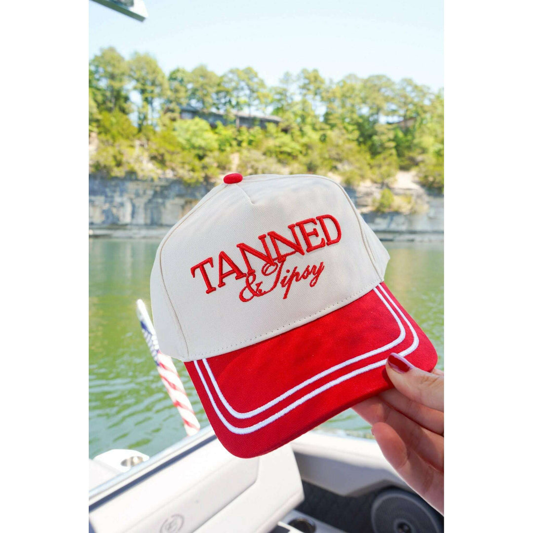 Tanned & Tipsy - Red Vintage Trucker Hat