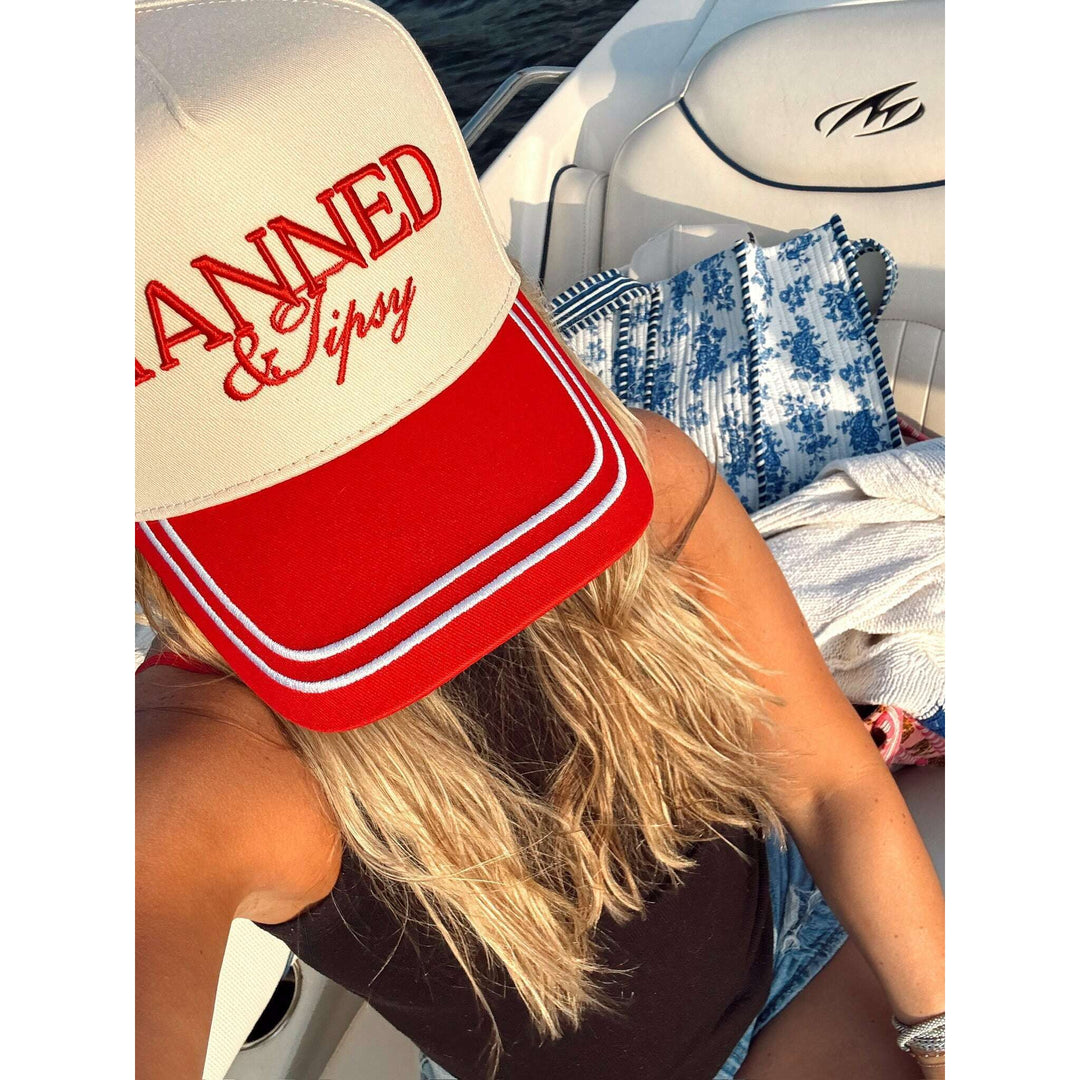 Tanned & Tipsy - Red Vintage Trucker Hat