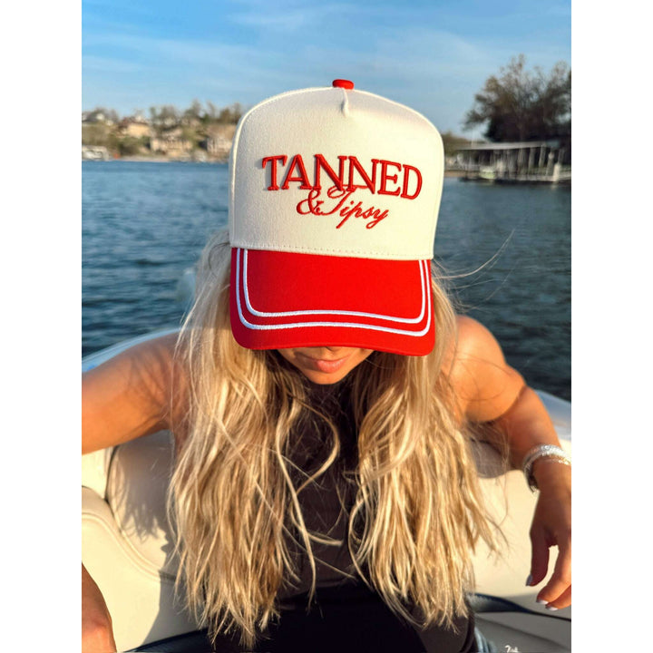 Tanned & Tipsy - Red Vintage Trucker Hat