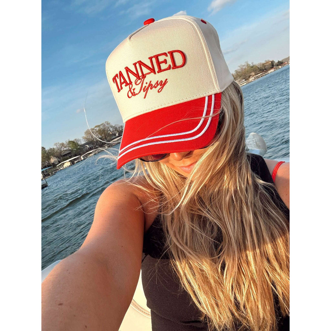 Tanned & Tipsy - Red Vintage Trucker Hat