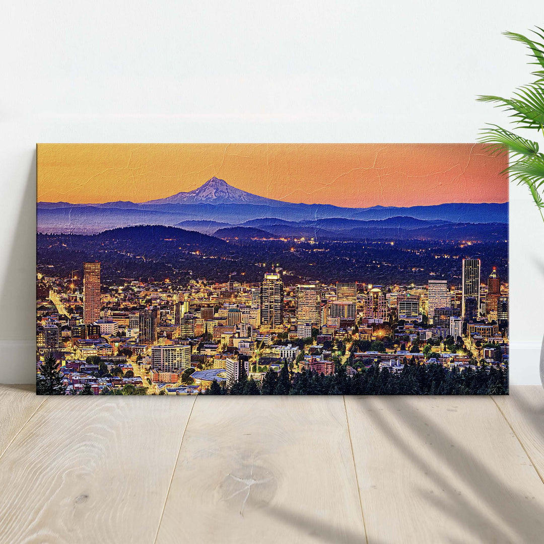 Portland Oregon Skyline Canvas Wall Art