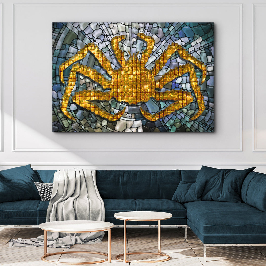 King Crab Mosaic Décor Canvas Wall Art