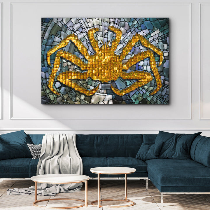 King Crab Mosaic Décor Canvas Wall Art