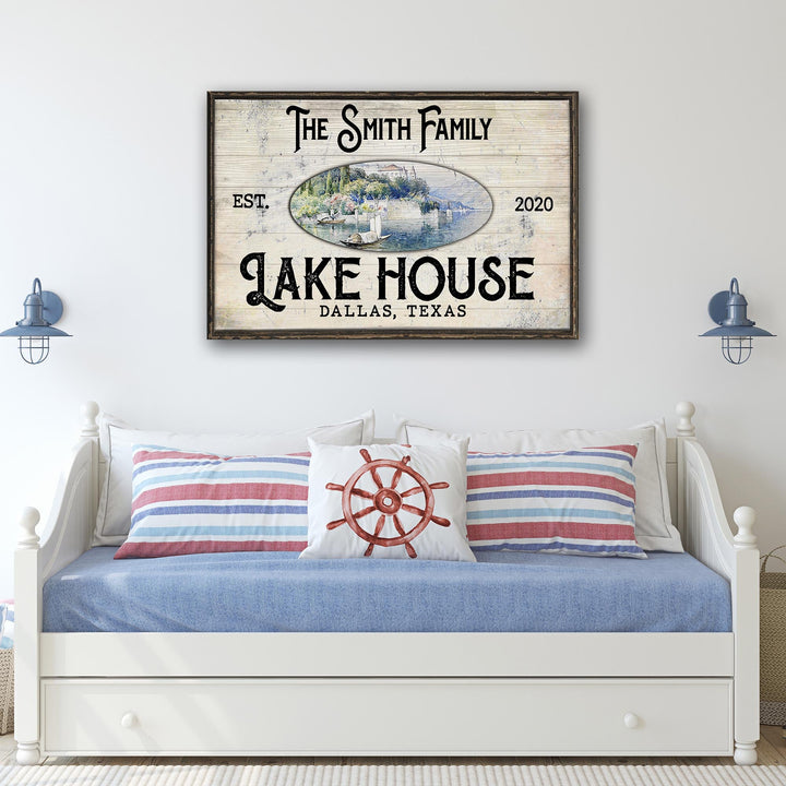 Family Lake House View Sign