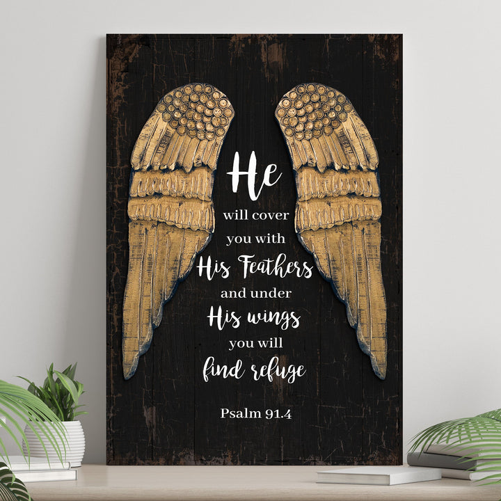 Psalm 91:4 He Will Cover You With His Feathers Sign II