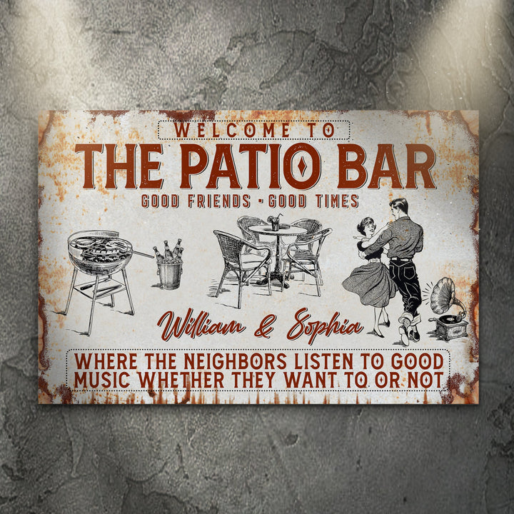 Welcome To The Patio Bar Sign II