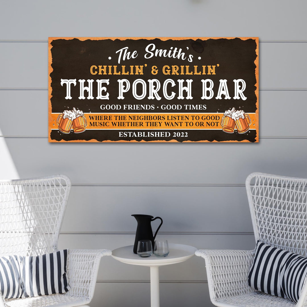 Family Porch Bar Sign