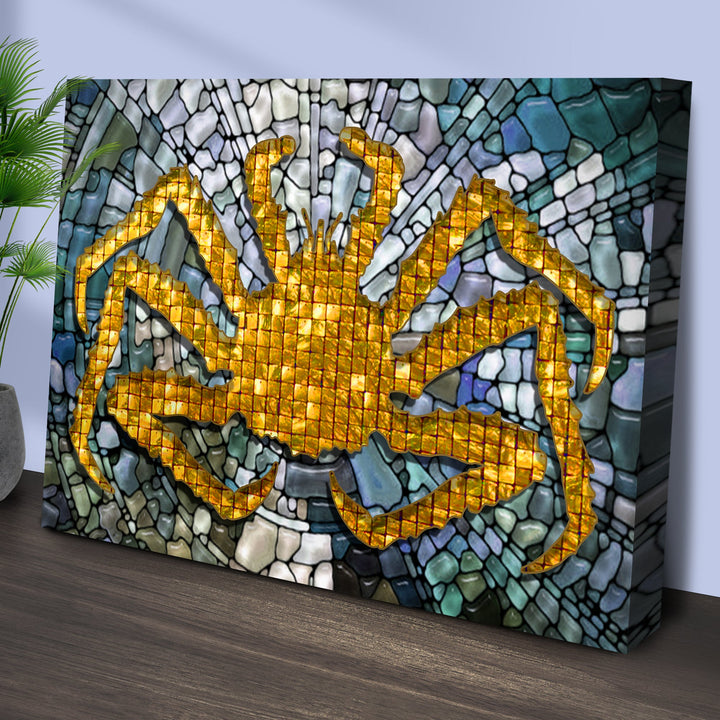 King Crab Mosaic Décor Canvas Wall Art