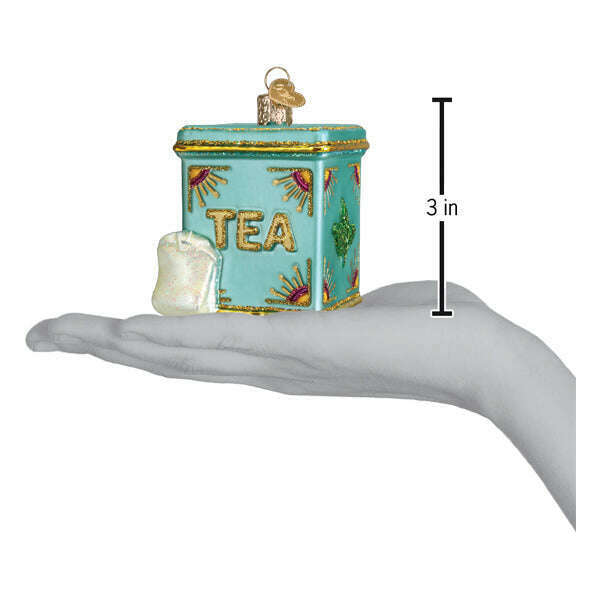 Old World Christmas Tea Tin Blown Glass Ornament